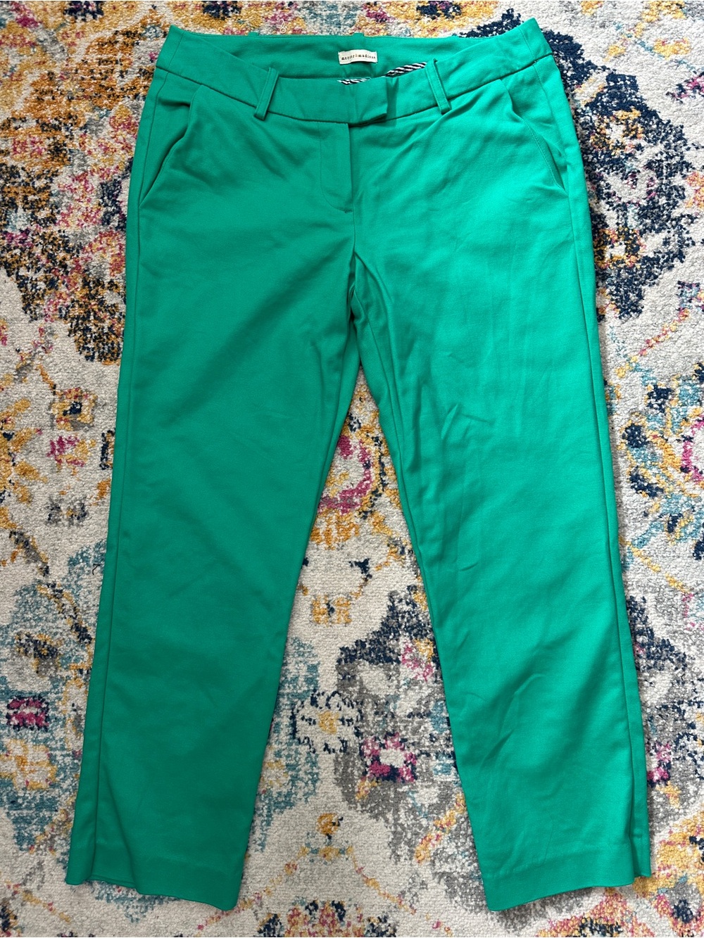 Mercer & Madison Green Stretch Cotton Ankle Dress Pants Trousers Size 4
